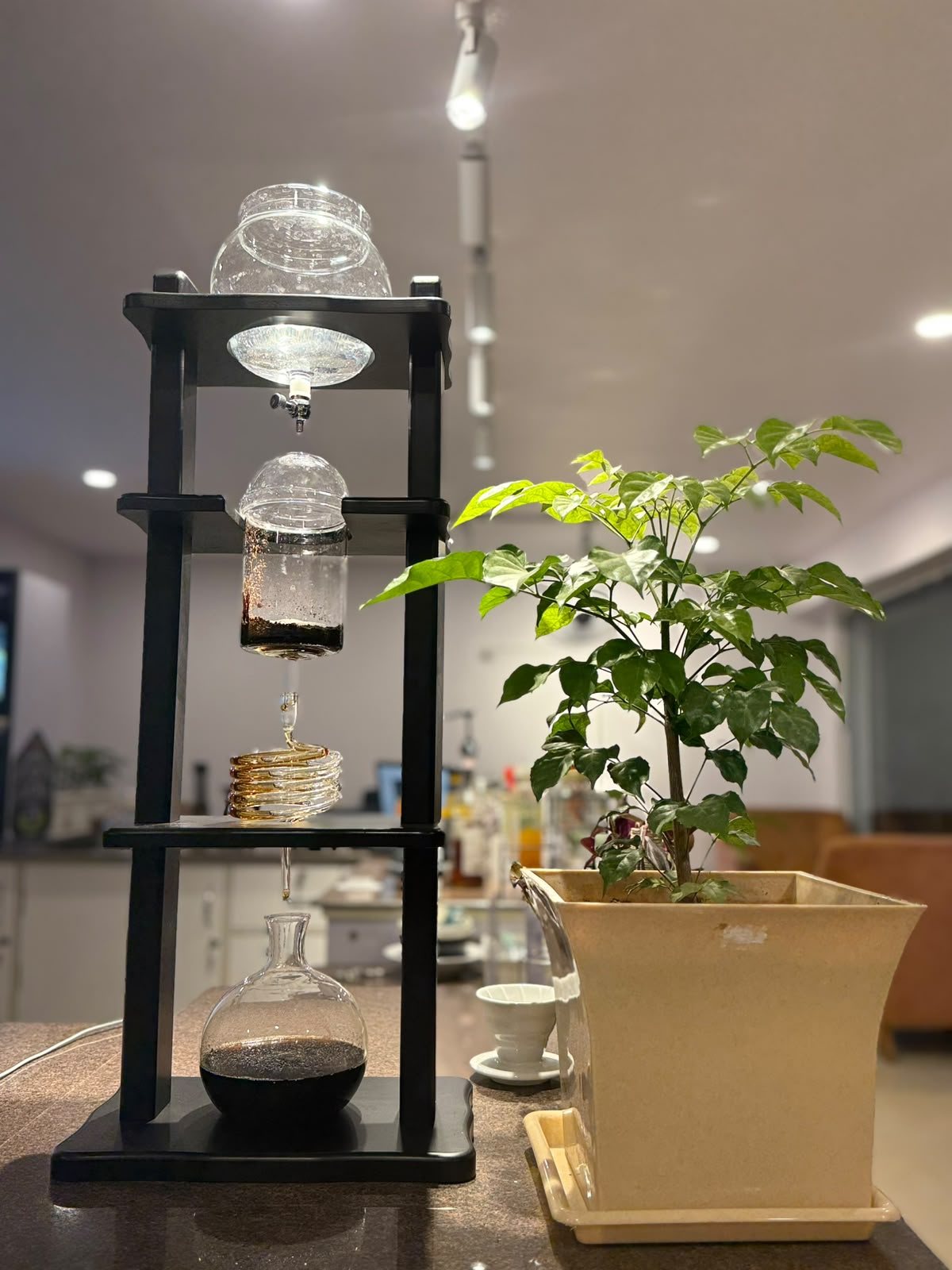Cold drip tower beside a plant