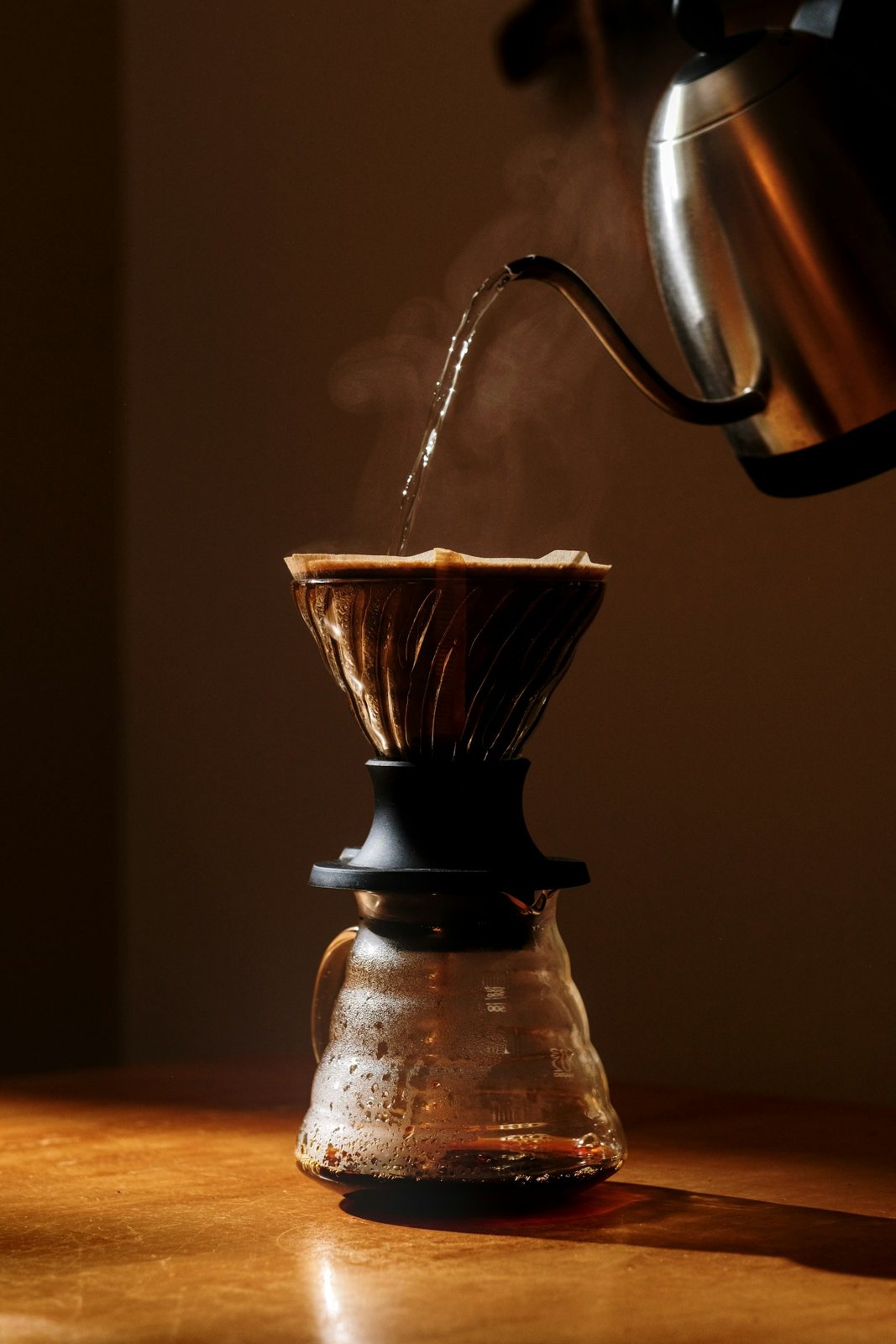 Kettle pouring into a pour over
