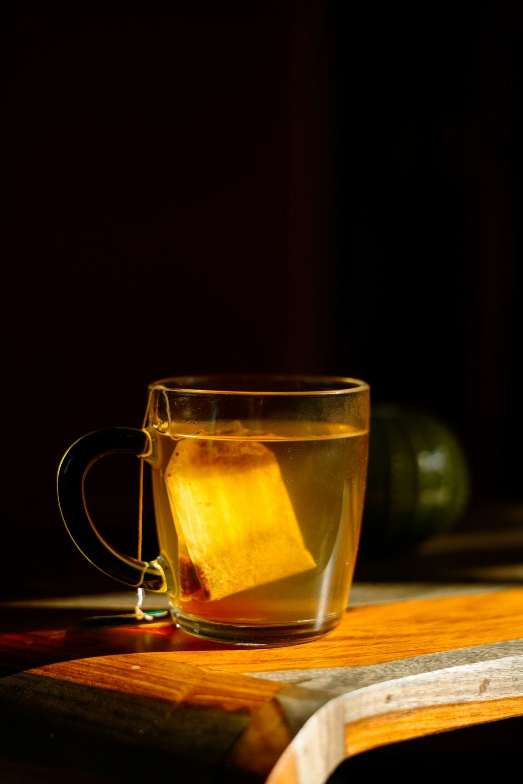 Tea in a glass mug